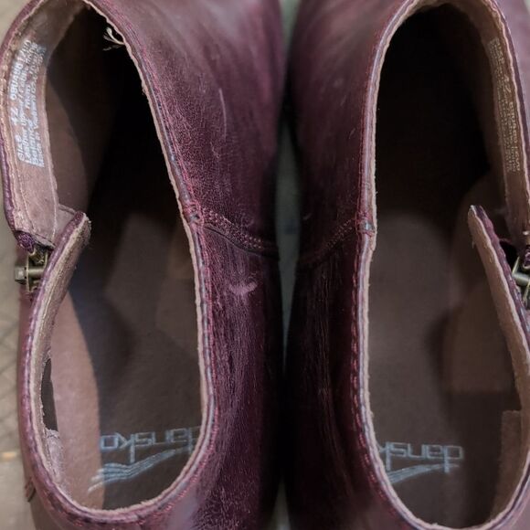 Dansko Leyla Bootie In Wine Burnished Leather Sz EU 42/US 12 - Picture 7 of 10